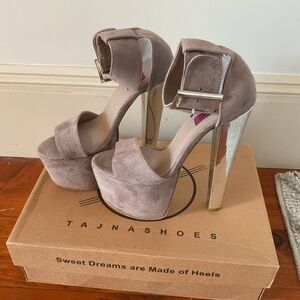 Women's Taupe Platform Heels